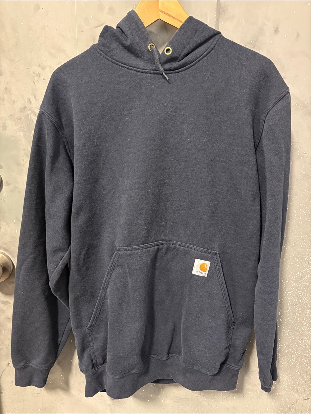Carhartt Navy Pullover Hooded Sweatshirt with Logo Patch